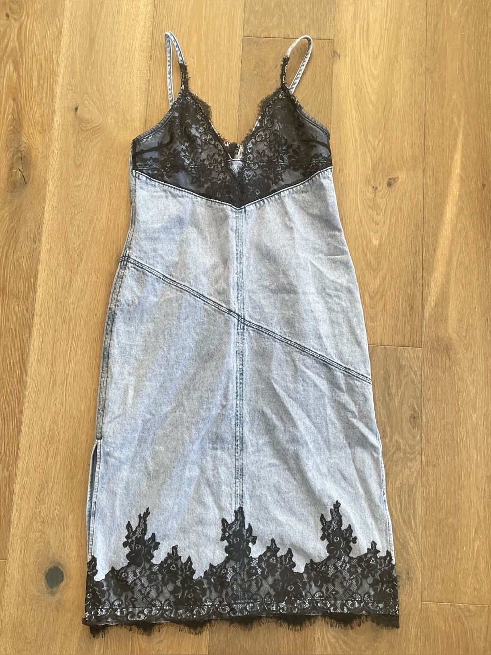 3.1 Phillip Lim Lace-Trimmed Denim Midi Dress